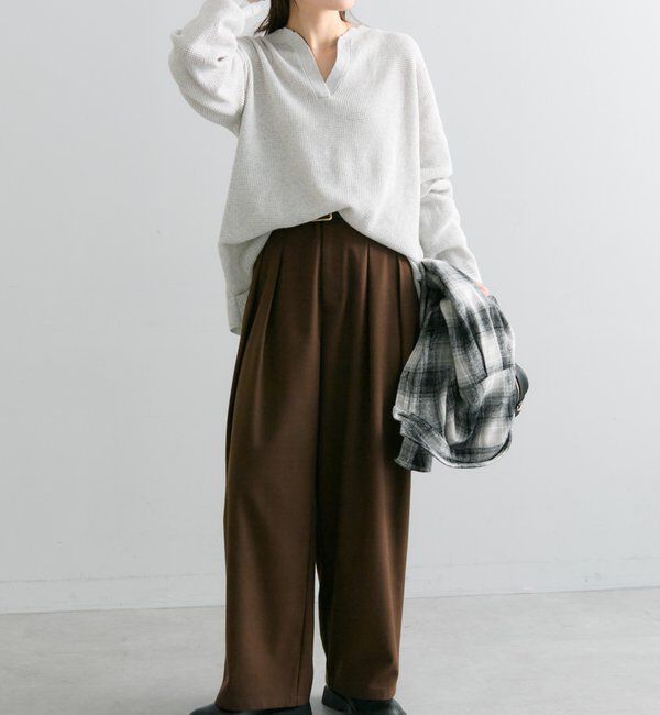  「【2サイズ/インフルエンサー企画】ツータック起毛スラックスパンツ」|その他|