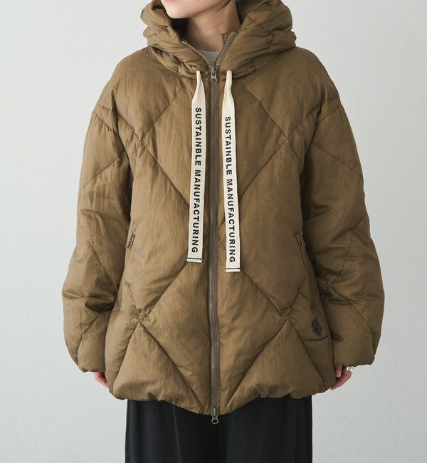  「リサイクルダウンジップアップフードジャケット」|テーラードジャケット|