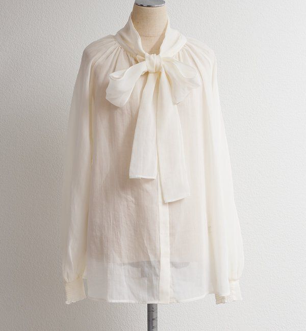  「シアーリボンタイ2WAYブラウス」|シャツ・ブラウス|