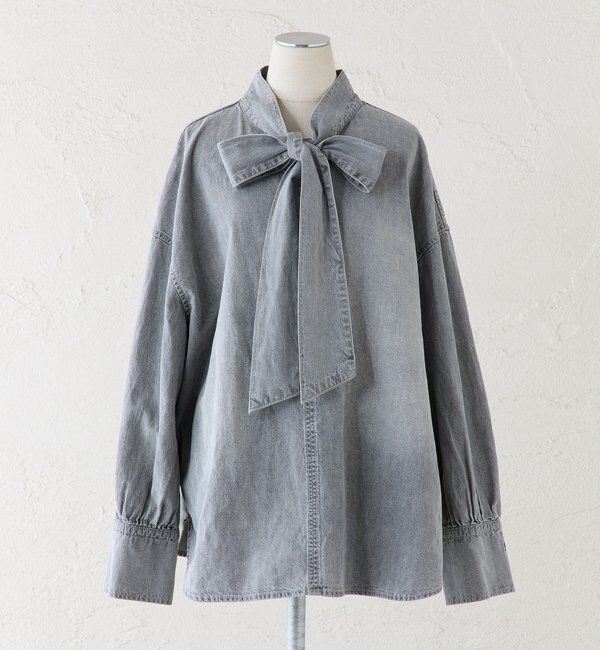  「デニムリボンタイブラウス」|プルオーバー|