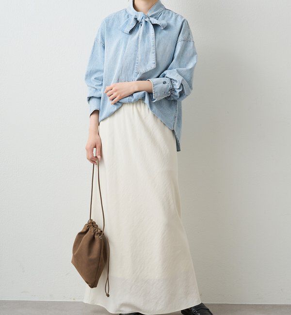  「デニムリボンタイブラウス」|プルオーバー|