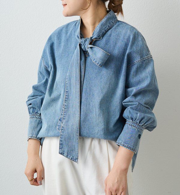  「デニムリボンタイブラウス」|プルオーバー|