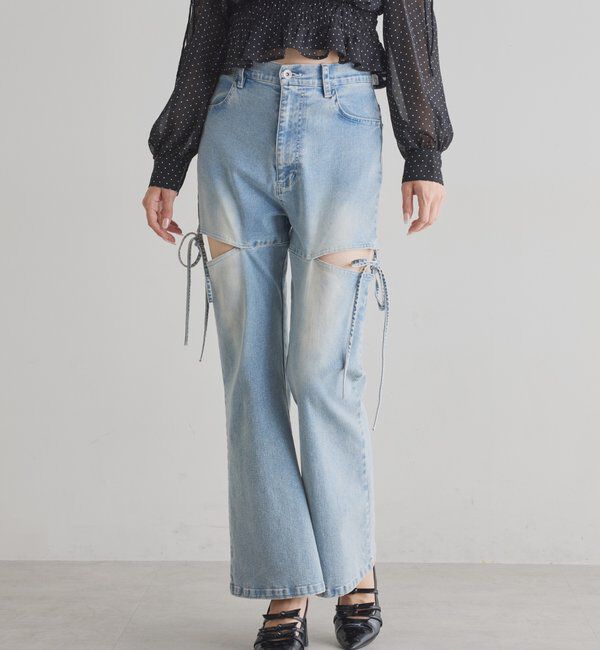  「サイドあき美脚ストレッチデニム」|その他|