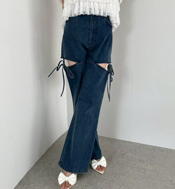  「サイドあき美脚ストレッチデニム」|その他|
