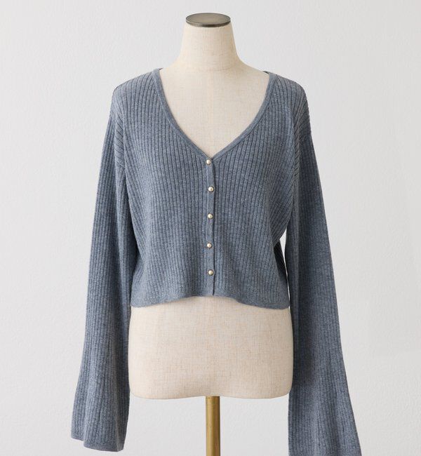  「ベル袖リブカーデ」|ニット・セーター|