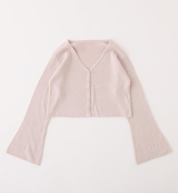  「ベル袖リブカーデ」|ニット・セーター|