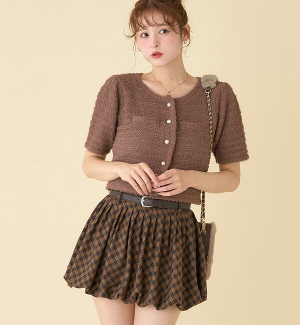  「ベルト付きプリーツバルーンミニスカート」|スカート|