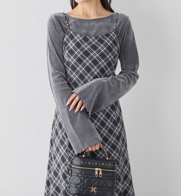  「【新色追加】着痩せ効果抜群/マイナス5キロ見えキャミワンピ」|ワンピース|