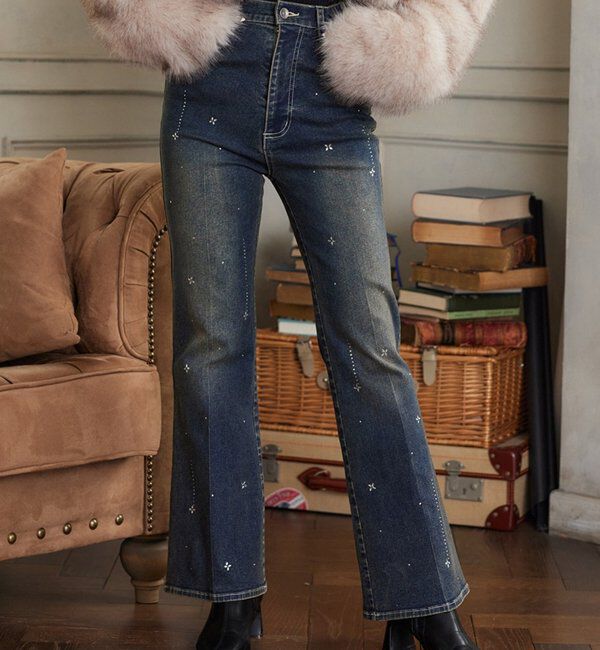 「美脚ラインストーンデニムパンツ」|その他|
