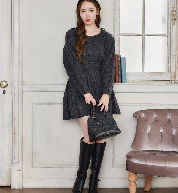  「ケーブルニットミニワンピ」|ワンピース|