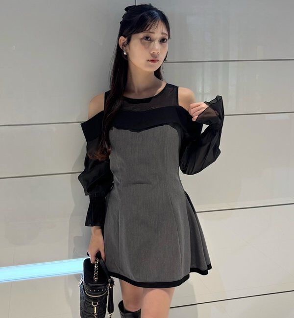  「袖取り外し可能ミニワンピース」|ワンピース|