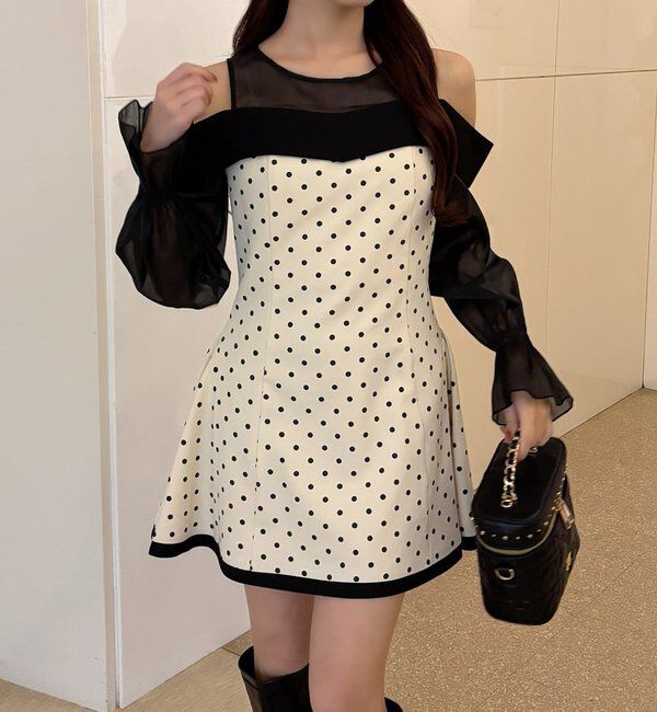  「袖取り外し可能ミニワンピース」|ワンピース|