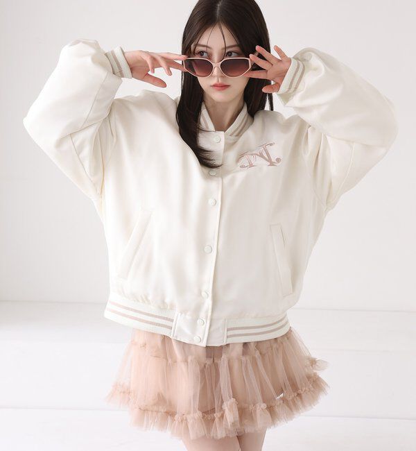  「ロゴ入りスカジャン」|ダウンベスト・ベスト|