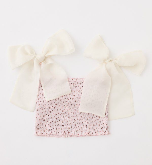  「肩リボン取り外し可能カップ付きシャーリングインナー」|プルオーバー|