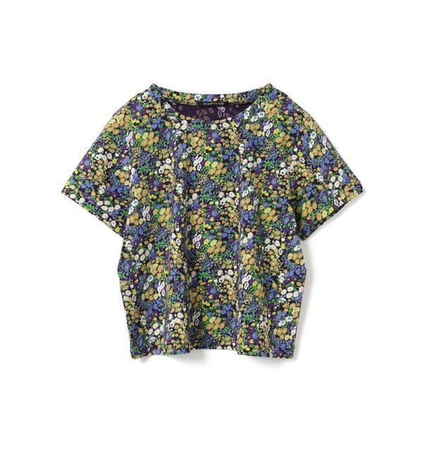 mizuiro ind「mizuiro ind フラワープリントTシャツ」|Tシャツ・カットソー|ネイビー