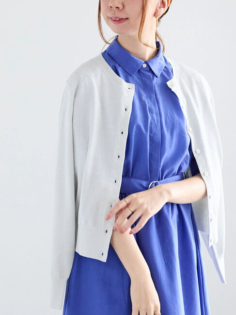 Te chichi「14G強撚綿メタル釦クルーカーデ」|カーディガン|