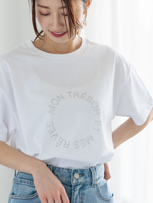 Te chichi「ラインストーンサークルロゴTシャツ」|Tシャツ・カットソー|