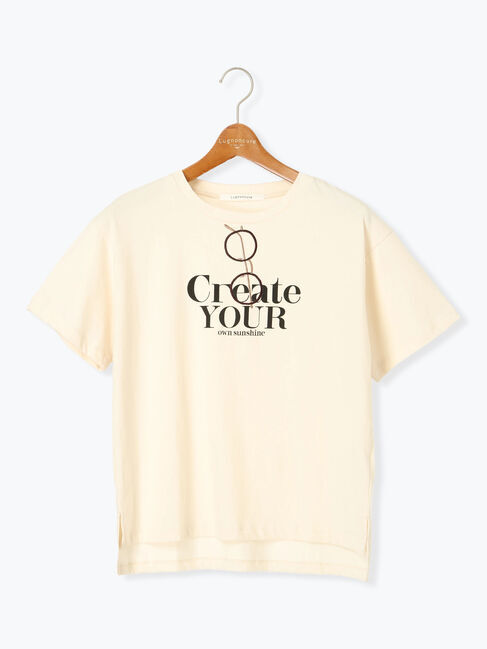 Lugnoncure「メガネ刺繍プリントTシャツ」|Tシャツ・カットソー|