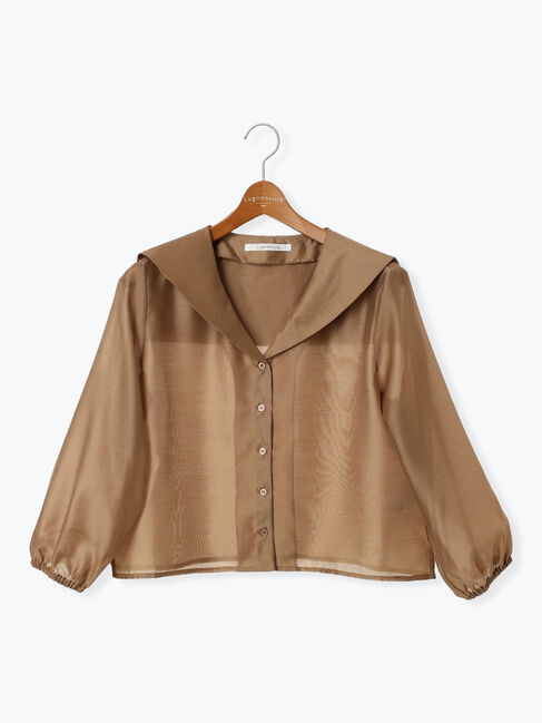Lugnoncure「セーラーカラーシアーシャツ《2025summer catalog item》」|シャツ・ブラウス|