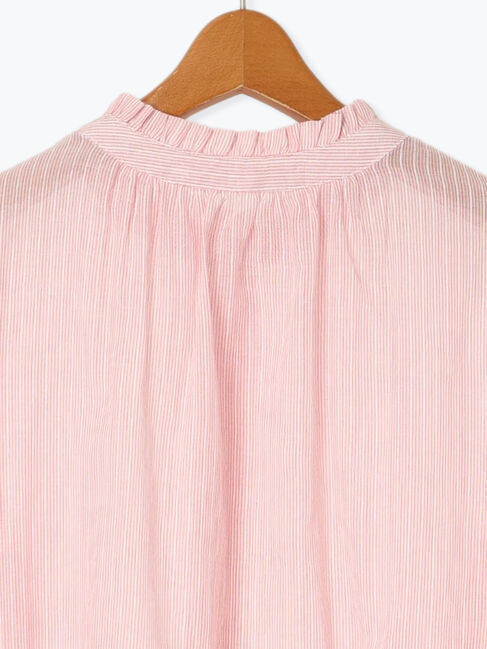 Lugnoncure「先染めストライプフリル衿シャツ」|シャツ・ブラウス|