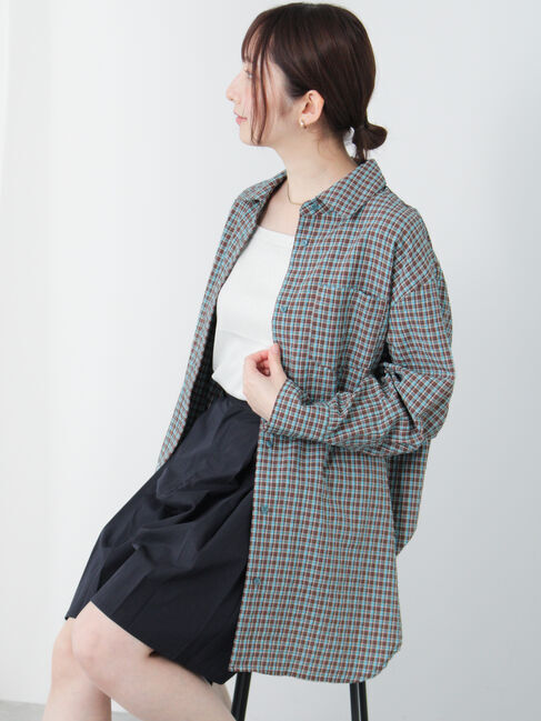 Te chichi TERRASSE「オーバーサイズチェックシャツ」|シャツ・ブラウス|ブラウン