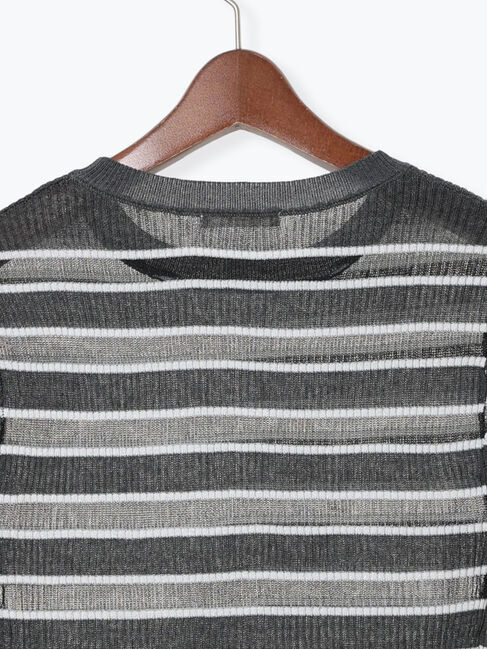 Te chichi「シアーマルチボーダーハーフスリーブニット」|ニット・セーター|