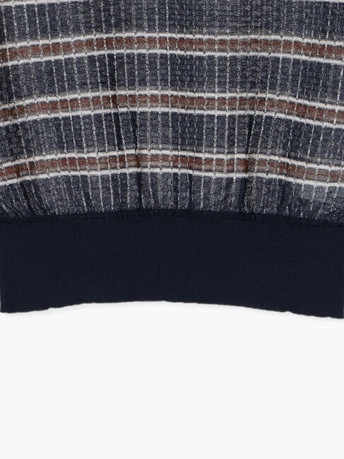 Te chichi「透かしマルチボーダーニットポロ」|ニット・セーター|