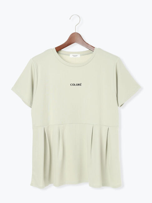 Te chichi TERRASSE「刺繍入りスムース切替トップス」|その他|グリーン