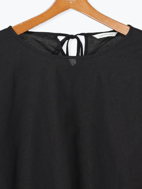 Lugnoncure「バックリボン綿麻7分袖ブラウス」|シャツ・ブラウス|