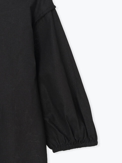 Lugnoncure「バックリボン綿麻7分袖ブラウス」|シャツ・ブラウス|