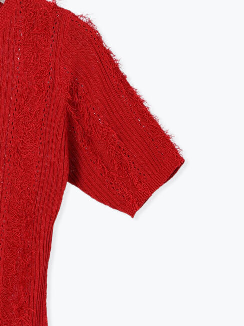 Te chichi「フリンジニットハーフスリーブトップス」|ニット・セーター|