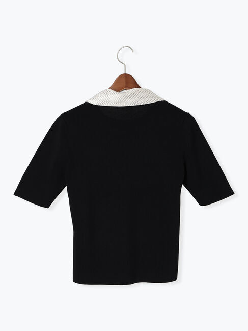 Te chichi「スカーフカラーハーフスリーブニット」|ニット・セーター|