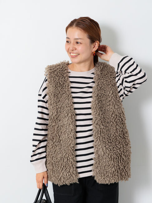 Lugnoncure「ミドルボアベスト」|ダウンベスト・ベスト|モカ