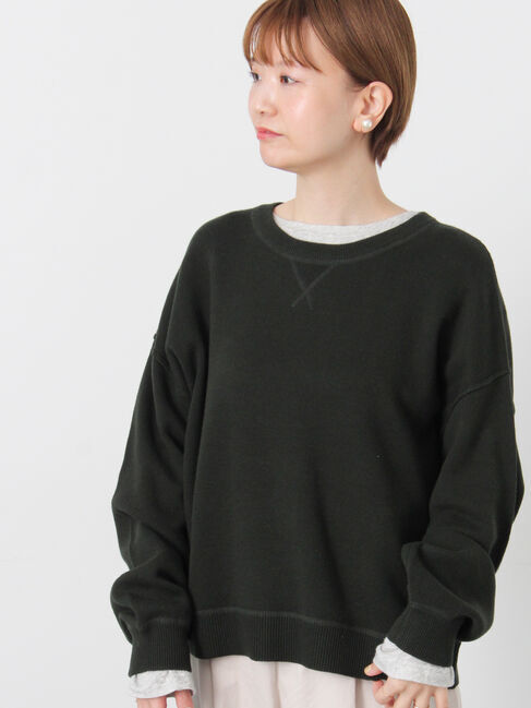 Lugnoncure「スウェットライククルーネックニット」|ニット・セーター|ブラック