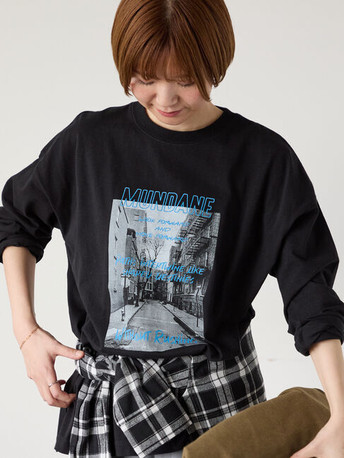 Lugnoncure「フォトプリントロングTシャツ」|Tシャツ・カットソー|