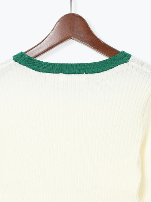 Te chichi TERRASSE「袖バイカラーリブニット」|ニット・セーター|