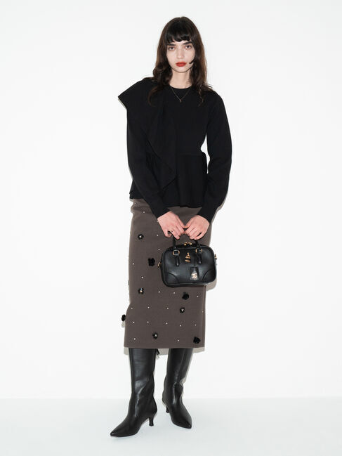 Te chichi「ビジューデザインナロースカート《2025winter catalog item》」|スカート|モカ