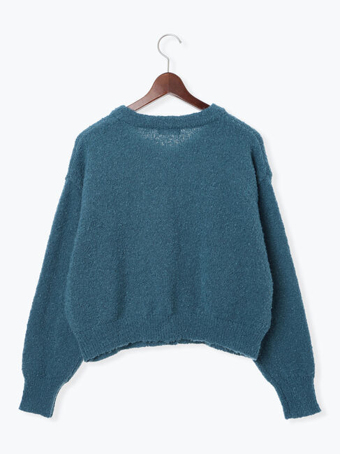 Te chichi TERRASSE「ブークレ金釦クルーネックカーディガン」|カーディガン|