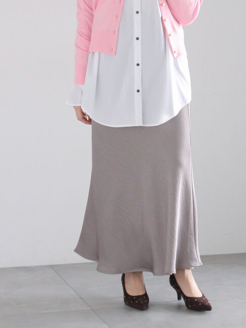 Te chichi「【宮本茉由着用】ヴィンテージサテンナロースカート」|スカート|モカ