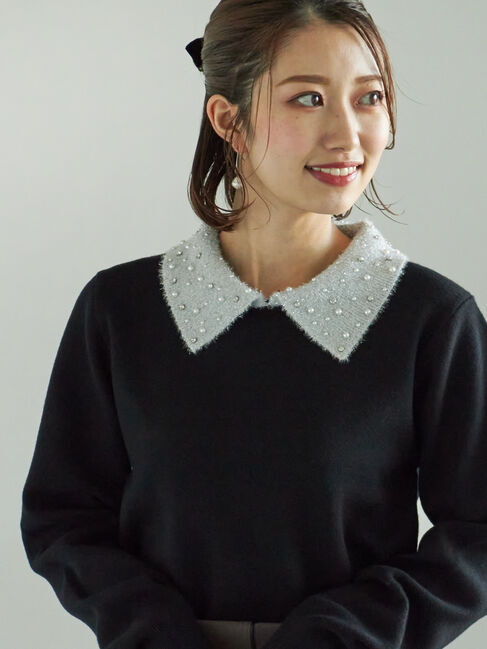 Te chichi「ラメフェザーデコラカラーニット」|ニット・セーター|