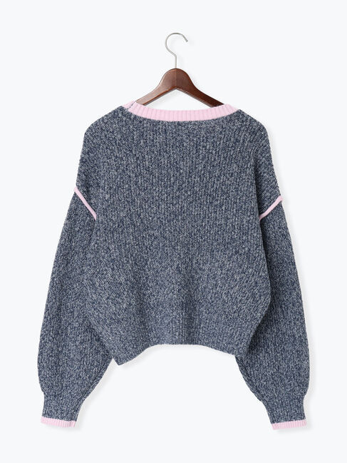 Te chichi TERRASSE「片畦配色クロップドモックネックニットプルオーバー」|ニット・セーター|