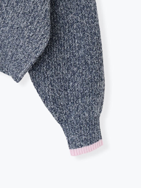 Te chichi TERRASSE「片畦配色クロップドモックネックニットプルオーバー」|ニット・セーター|