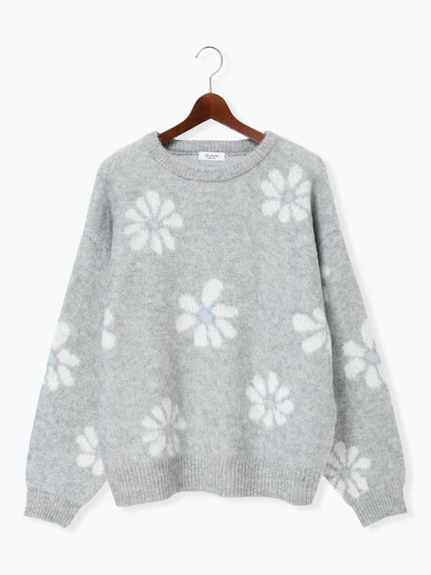 Te chichi TERRASSE「起毛花柄ジャカードニットプルオーバー」|ニット・セーター|