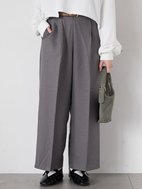 Te chichi TERRASSE「タックストレートパンツ」|その他|グレー