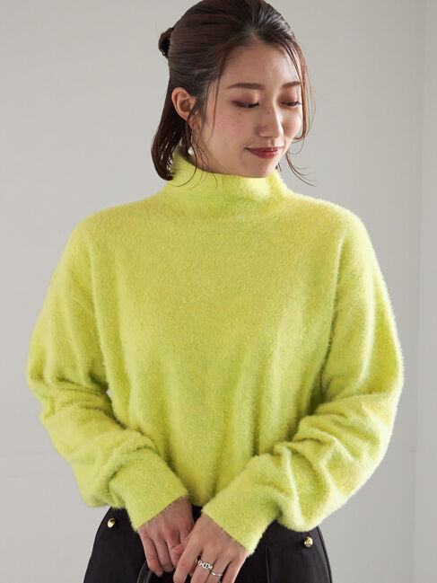 Te chichi「【宮本茉由着用】ハイネックフェザーニット」|ニット・セーター|