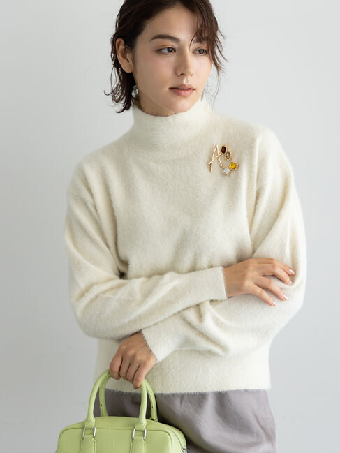 Te chichi「【宮本茉由着用】ハイネックフェザーニット」|ニット・セーター|