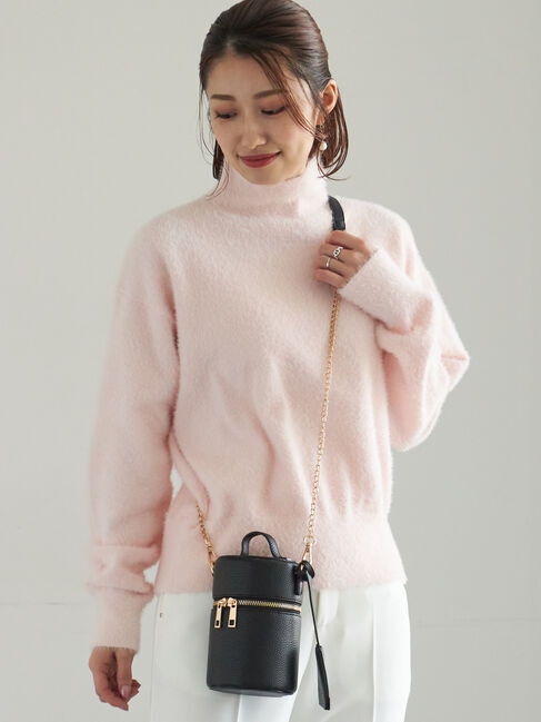 Te chichi「【宮本茉由着用】ハイネックフェザーニット」|ニット・セーター|ピンク