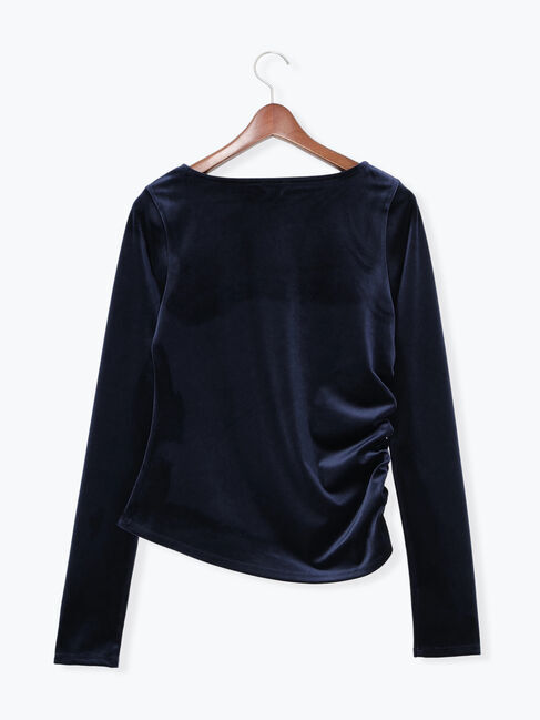 Te chichi「ベロアサイドギャザートップス」|Tシャツ・カットソー|