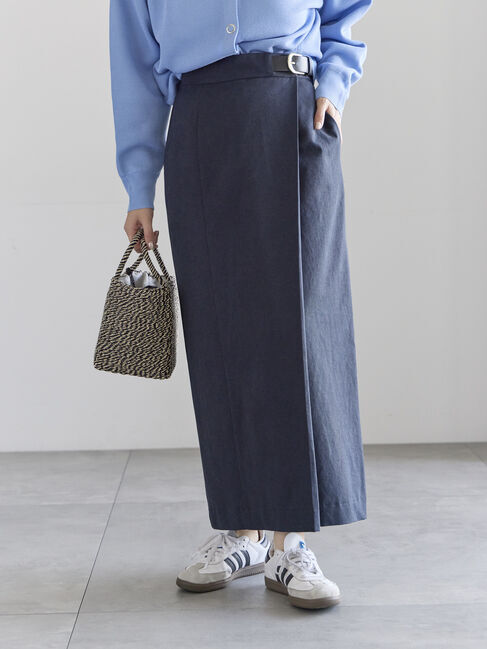 Te chichi「サイドベルトチノタイトスカート《2026 spring catalog item》」|スカート|ネイビー