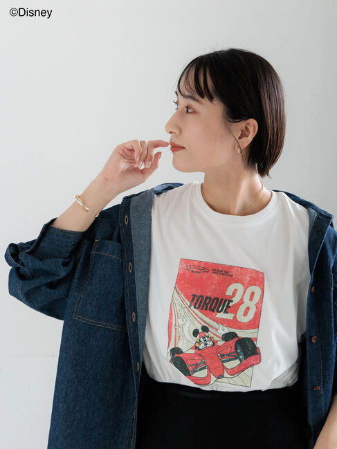 Te chichi「【Disney】MICKEY/フロントプリントTシャツ」|Tシャツ・カットソー|オフホワイト